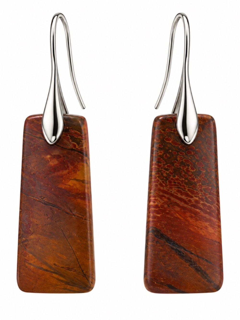NWT Genuine Jasper Statement Drop Earrings